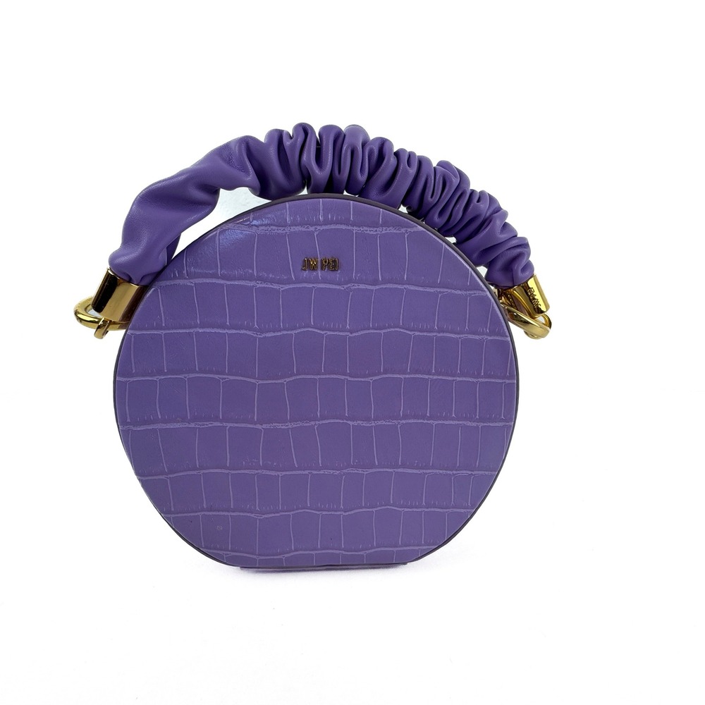 JW PEI Rantan Purple Croc Embossed Vegan Leather Round Handle Bag Handbag Purse